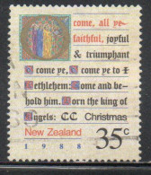 NEW ZEALAND NUOVA ZELANDA 1987 CAROLS MANUSCRIPTS CHRISTMAS NATALE NOEL WEIHNACHTEN NAVIDAD 35c USED USATO OBLITERE' - Usados