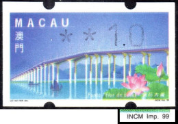 1999 China Macau ATM Stamps Lotus Flower Bridge / MNH / Klussendorf Automatenmarken Etiquetas Automatici Distributeur - Distributori
