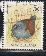 NEW ZEALAND NUOVA ZELANDA 1988 1995 LOCAL BIRD SPOTLESS CRAKE 5c USED USATO OBLITERE' - Oblitérés