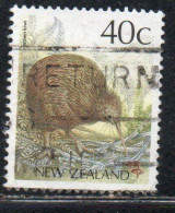 NEW ZEALAND NUOVA ZELANDA 1988 1995 LOCAL BIRD BROWN KIWI 40c USED USATO OBLITERE' - Oblitérés