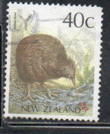 NEW ZEALAND NUOVA ZELANDA 1988 1995 LOCAL BIRD BROWN KIWI 40c USED USATO OBLITERE' - Used Stamps