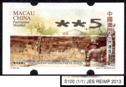 2013 China Macau ATM Stamps World Heritage / MNH / Nagler Automatenmarken Etiquetas Automatici Distributeur - Distributori