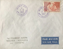 NOUVELLE-CALEDONIE  - 07/02/1962 - 1er Courrier Aérien Nouméa-Houailou - Lettres & Documents