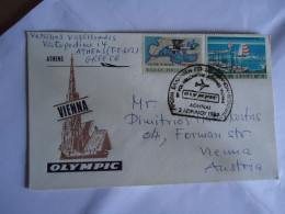 AUSTRIA GREECE  COVER  FIRST FLIGHT 1969  ATHENS WIEN AUSTRIA  2 SCAN - First Flight Covers