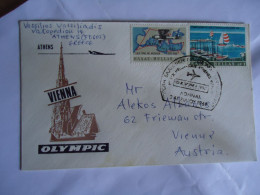 GREECE  COVER  FIRST FLIGHT 1969  ATHENS WIEN AUSTRIA  2 SCAN - Maximum Cards & Covers