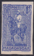 MADAGASCAR N°183 1c Bleu Non Dentelé . Qualité:** - Unused Stamps