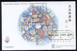 MACAO BF085 Surcharge Amitié Lusitano-chinoise Sur Gastronomie - Blocks & Sheetlets
