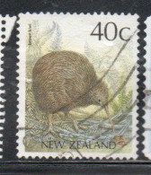 NEW ZEALAND NUOVA ZELANDA 1988 1995 LOCAL BIRD BROWN KIWI 40c USED USATO OBLITERE' - Oblitérés