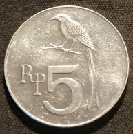 INDONESIE - INDONESIA - 5 RUPIAH 1970 - Oiseau Drongo Royal  - KM 22 - Indonésie