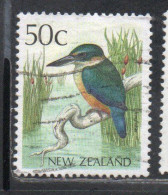 NEW ZEALAND NUOVA ZELANDA 1988 1995 LOCAL BIRD KINGFISHER 50c USED USATO OBLITERE' - Usati