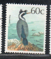 NEW ZEALAND NUOVA ZELANDA 1988 1995 LOCAL BIRD SPOTTED SHAG 60c USED USATO OBLITERE' - Gebraucht