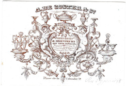 Belgique "Carte Porcelaine" Porseleinkaart, A. De Coster & Cie, Graveurs Doreurs, Gand, Dim:122x 82mm - Porcelana