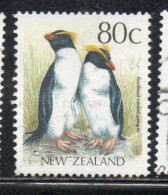 NEW ZEALAND NUOVA ZELANDA 1988 1995 LOCAL BIRD FIORDLAND CRESTED PENGUIN 80c USED USATO OBLITERE' - Usados