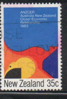 NEW ZEALAND NUOVA ZELANDA 1983 AUSTRALIA CLOSER ECONOMIC RELATIONSHIP AGREEMENT 35c USED USATO OBLITERE' - Gebraucht