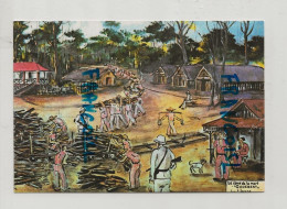 Guyane Française. Oeuvre Du Peintre "Forçat" Lagrange. "Le Camp De La Mort : Godebert" - Prigione E Prigionieri