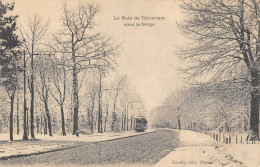 CPA 94 LE BOIS DE VINCENNES / SOUS LA NEIGE / TRAMWAY / Cliché Rare - Vincennes