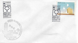 Portugal 1989 Commemorative Postmark Conferencia Europeia Biomassa Para A Enegia , Wind Mill Stamp - Protection De L'environnement & Climat