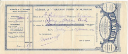 LA NATION Capitalisation . Vie  Récépissé Pour Toulon Hospice Civil 1921 - Banco & Caja De Ahorros