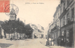 CPA 95 DEUIL / LA PLACE DE L'EGLISE - Deuil La Barre