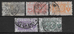 Italia Italy 1914 Regno Pacchi Postali Nodo Savoia Sezioni 5val Sa N.PP9-PP13 US - Paketmarken