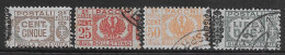 Italia Italy 1945 Luogotenenza Pacchi Postali Fregi Sezioni 4val Sa N.PP48,PP50,PP52,PP55 US - Paketmarken