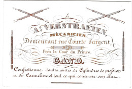 Belgique "Carte Porcelaine" Porseleinkaart, A. Verstraeten, Mecanicien, Gand, Dim:96x 65mm - Porcelaine