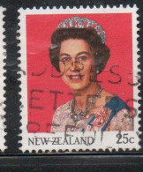 NEW ZEALAND NUOVA ZELANDA 1985 1989 QUEEN ELIZABETH II 25c USED USATO OBLITERE' - Gebraucht