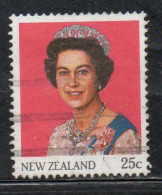 NEW ZEALAND NUOVA ZELANDA 1985 1989 QUEEN ELIZABETH II 25c USED USATO OBLITERE' - Gebruikt