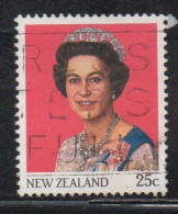 NEW ZEALAND NUOVA ZELANDA 1985 1989 QUEEN ELIZABETH II 25c USED USATO OBLITERE' - Oblitérés