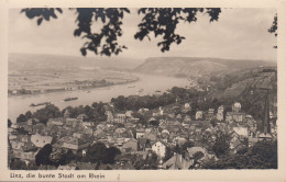 D-53545 Linz Am Rhein - Alte Stadtansicht Mit Bahnhof - Lastkahn - Linz A. Rhein