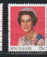 NEW ZEALAND NUOVA ZELANDA 1985 1989 QUEEN ELIZABETH II 25c USED USATO OBLITERE' - Usados