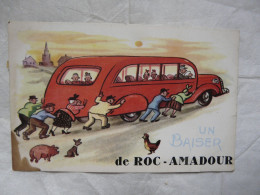 CPA FANTAISIE : Un Baiser De ROC-AMADOUR - Autocar En Panne - Bus & Autocars