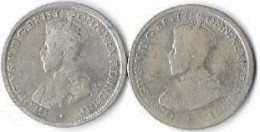 AUSTRALIE  GEORGES V  ,6 Pence,     Argent , Lot De 2 Monnaies 1916M, 1917M  TB - Ohne Zuordnung