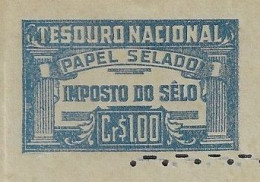 Brazil 1950 Fiscal Revenue Stationery Sheet Tax Stamp Cr$1 National Treasury - Lettres & Documents