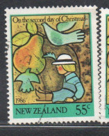 NEW ZEALAND NUOVA ZELANDA 1986 SECOND DAY CHRISTMAS NATALE NOEL WEIHNACHTEN NAVIDAD 55c USED USATO OBLITERE' - Usados