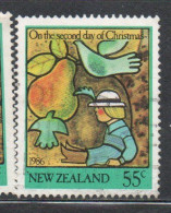 NEW ZEALAND NUOVA ZELANDA 1986 SECOND DAY CHRISTMAS NATALE NOEL WEIHNACHTEN NAVIDAD 55c USED USATO OBLITERE' - Oblitérés