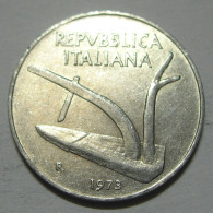 REPUBBLICA ITALIANA 10 Lire Spighe 1973 BB++  - 10 Lire