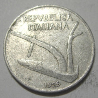 REPUBBLICA ITALIANA 10 Lire Spighe 1955 MB QBB - 10 Liras