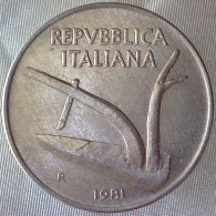 REPUBBLICA ITALIANA 10 Lire Spighe 1981 QFDC  - 10 Lire