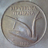 REPUBBLICA ITALIANA 10 Lire Spighe 1980 SPL QFDC  - 10 Liras