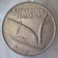 REPUBBLICA ITALIANA 10 Lire Spighe 1974 BB QSPL  - 10 Lire