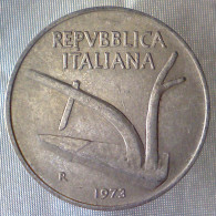 REPUBBLICA ITALIANA 10 Lire Spighe 1973 BB+  - 10 Lire