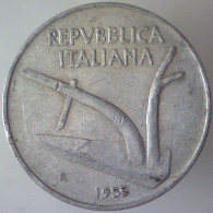 REPUBBLICA ITALIANA 10 Lire Spighe 1955 MB QBB  - 10 Liras