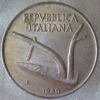 REPUBBLICA ITALIANA 10 Lire Spighe 1980 SPL QFDC  - 10 Lire