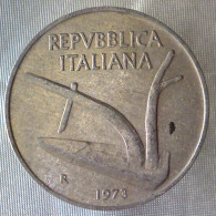 REPUBBLICA ITALIANA 10 Lire Spighe 1973 BB+  - 10 Liras