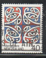 NEW ZEALAND NUOVA ZELANDA 1988 MAORI RAFTER PAINTINGS MANGOPARE 40c USED USATO OBLITERE' - Used Stamps
