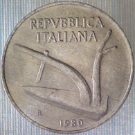 REPUBBLICA ITALIANA 10 Lire Spighe 1980 SPL+  - 10 Lire