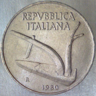 REPUBBLICA ITALIANA 10 Lire Spighe 1980 SPL  - 10 Liras