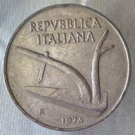 REPUBBLICA ITALIANA 10 Lire Spighe 1974 BB+  - 10 Liras