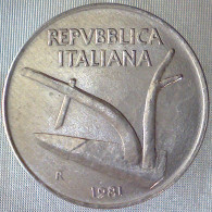 REPUBBLICA ITALIANA 10 Lire Spighe 1981 QFDC  - 10 Lire